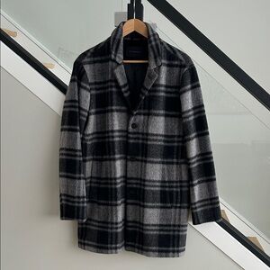 John Varvatos plaid wool blend Men's Coat